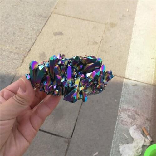 100g Wholesale Rainbow Aura Quartz Point Electroplated Crystal Cluster