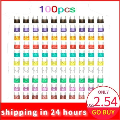 100pcs 3A 5A 7.5A 10A 15A 20A 25A 30A 35A 40A Mini Blade Fuses Auto Car Truck Assortment Fuse Kit For Auto Car Truck