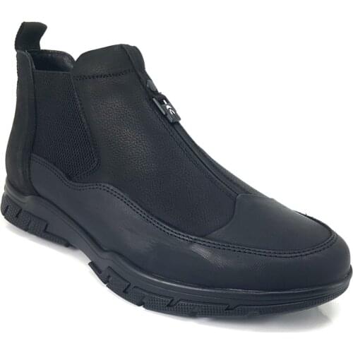 2021 Trend Yeni Sezon Model %100 Deri Ayakkabı İle Kişiye Özel ve Rahat Siyah Nubuk Marcomen 14125 Günlük Erkek Bot