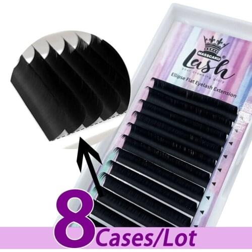 8pcs/lot Hot selling 8-20mm flat lash tray bulk vendor handmade flat lashes tray premium synthetic natural faux mink eyelash
