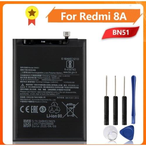 Xiao Mi Xiaomi Mi BN51 Original Phone Battery ForXiaomi Redmi 8 Redmi 8A Redmi8 Redmi8A 5000mAh Replacement Battery + Tool