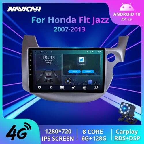 2DIN Android 10.0 4G Carplay DSP Car Radio For HONDA FIT JAZZ 2007-2013 Car Multimedia Video Player Navigation GPS NO 2din DVD