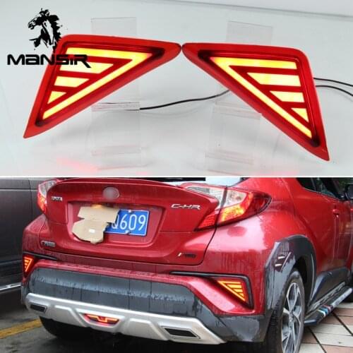 Car LED Tail Lights For Toyota C-HR CHR 2016 2017 2018 2019 Rear Bumper Light Reflector Taillights Fog Lamp Auto Brake Light