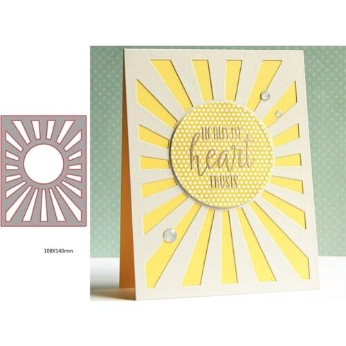 Shining Sun Hollow Background Decorative Frame Metal Cutting Dies For DIY Scrapbooking Album Cards Crafts Embossing Dies New