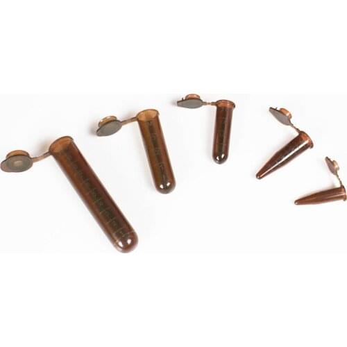 Centrifuge Tube With Lid 0.5/1.5/2/5/10ml Brown PCR Tube Laboratory Centrifugal Tubel Bottom Tip Color EP Tube