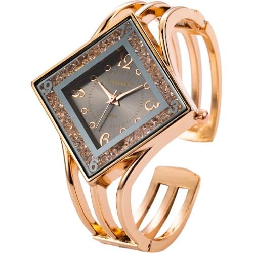 Luxury Bangle Bracelet Watch For Women Stainless Steel Square Dial Quartz Wrist Watches Womens Creative Ladies Clock Reloj Mujer