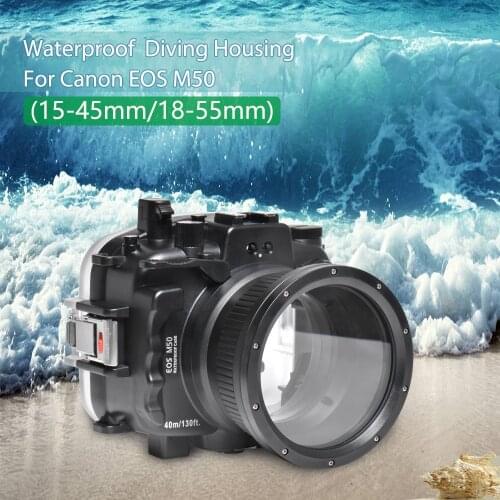 40m/130ft IPX8 Professional Waterproof Camera Housing For Canon Eos M50 18-55mm 15-45mm 22mm Lens Diving Case