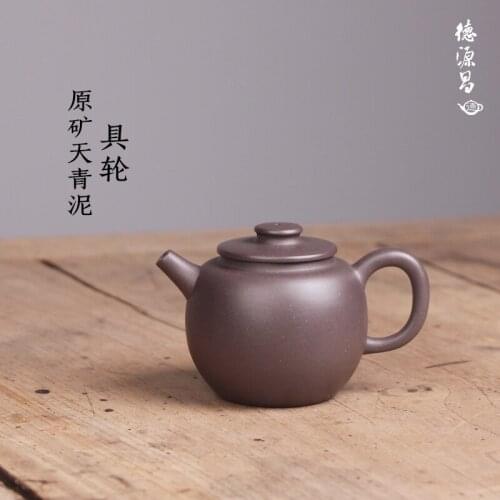 DE chang, yixing recommended pure manual undressed ore azure mud wheel assistantengineer Xu Quanmin half handmade