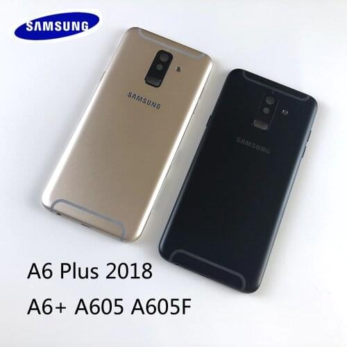 For Samsung Galaxy A6 Plus 2018 A6+ A605 A605F Housing Metal Middle frame Battery Back Cover+Camera lens+Side Buttons