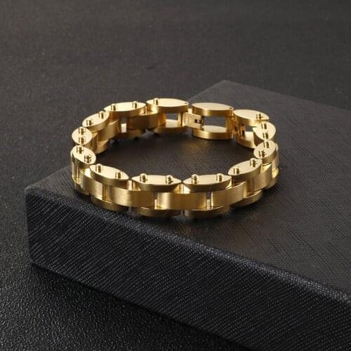 European and American ins style fashion personality combination heavy work texture mens titanium steel bracelet