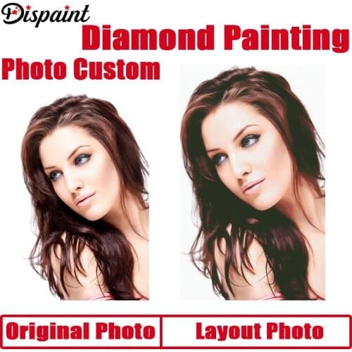 Dispaint Photo Custom Diamond Painting Cross Stitch Full Square/Round Rhinestone DIY Diamond 3D Diamond Embroidery Gift Sale