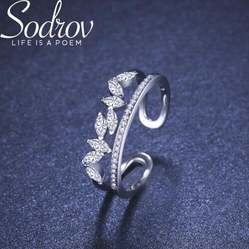 Sodrov 925 Sterling Silver 925 Jewelry Silver Rings For Women Open Ring 925 Ring Gift Ring Size Adjustable