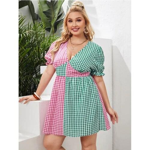 Модные платья в клетку Lick lip China At AliExpress