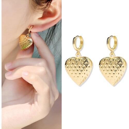 Magic Ikery New Fashion Photo Heart Memory Floating Locket Earrings Gold Color Drop Earrings For Women Jewelry YT-A385