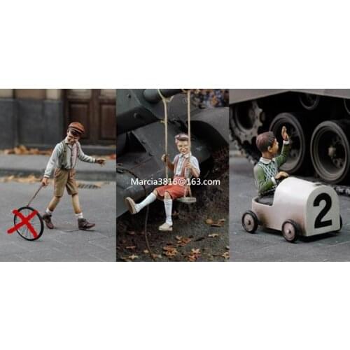 1/35 scale WW2 civilians children 3 people WWII Resin Model Kit figure Free Shipping