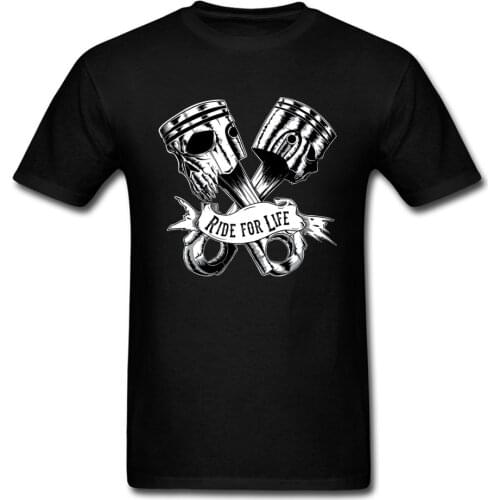 Young T-Shirt Skull Piston Tshirt Skulls Printed On Men T Shirt Fashionable Rider Tops Retro Tees Punk Hipster Clothes Oversized