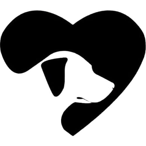 14*12.1CM Labrador Retriever Dog Heart Window Decorative Decal Vinyl Stickers Creative Car Motorcycle Accessories C6-1008