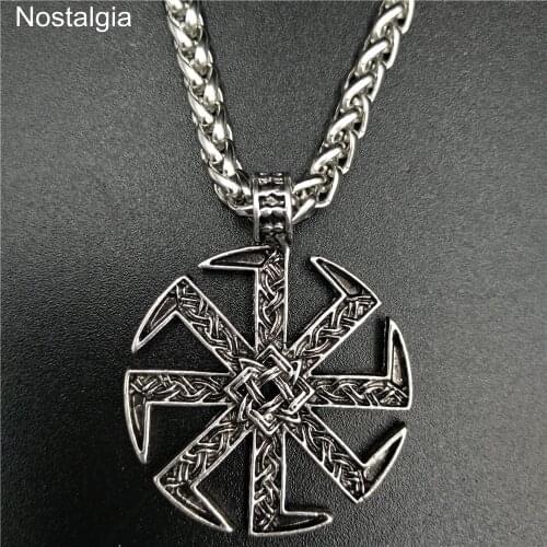 Nostalgia Slavic Kolovrat Symbol Wicca Pagan Jewelry Wheel Slavic Solar Necklace Amulets And Talismans