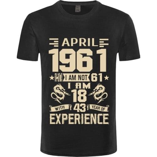 2021 NEW January February March April May June July August September Short Sleeve T shirt Printed Casual 1961 YEARS shirt Mens