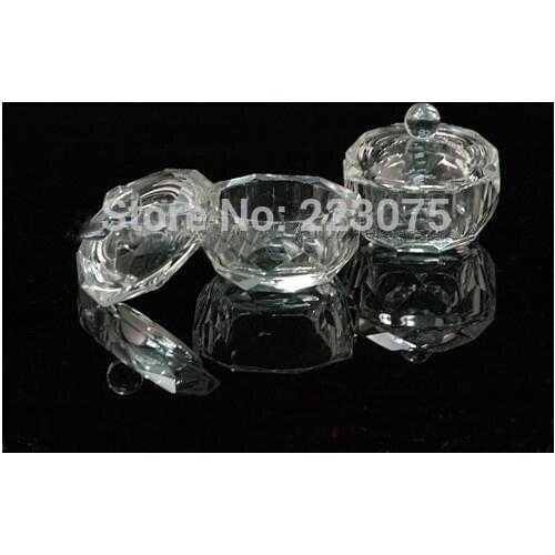 New 5pcs New Professional GLASS DAPPEN DISH + LID NAIL ART ACRYLIC POWDER