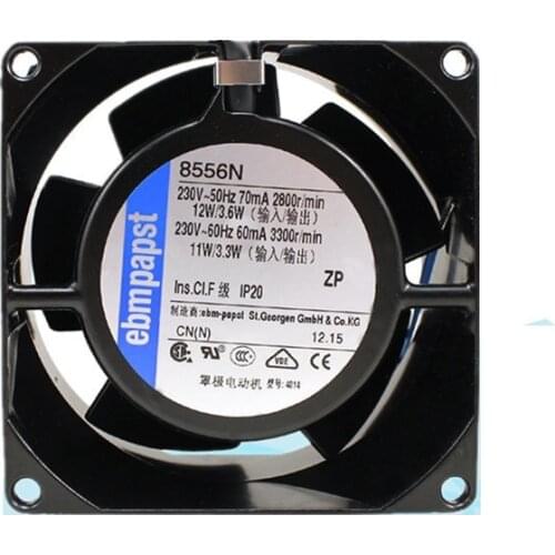 New original 8038 230V 8556N all-metal cooling fan axial fan