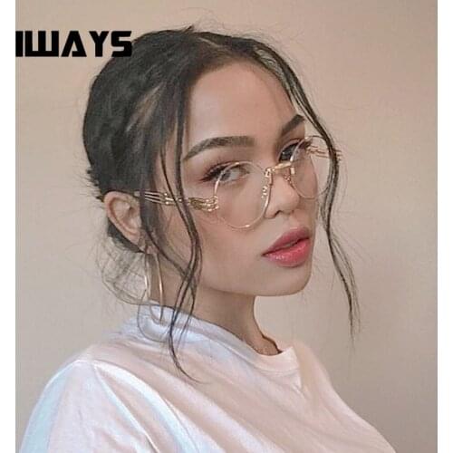 Iways Gothic punk metal glasses men and women 2018WrapEyeglasses round glasses with myopia design frame high quality UV400
