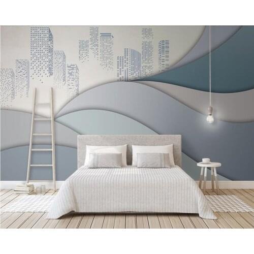 Papel de parede Modern simple abstract city architecture geometric 3d wallpaper murals for living room TV sofa wall bedroom cafe