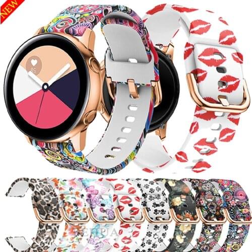 Printing Colorful Strap for Samsung Galaxy Watch 3 Active 1 2 Silicone Watchbands for Huawei Watch GT 2e Pro 20mm 22mm Universal