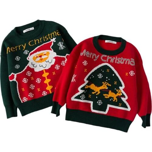 Christmas Sweater Autumn Winter Baby Girl Boys Sweater Childrens Pullover Sweater Toddler Kids Clothing Knitted Clothes Top