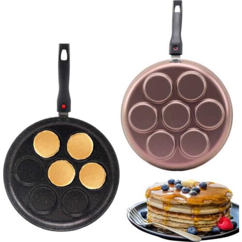 28 cm Pancakes Pan 7 Compartments Granite Effect Hash Browns Cooking Kitchen Breakfast Omelette Egg Frying Sturdy Durable Long life