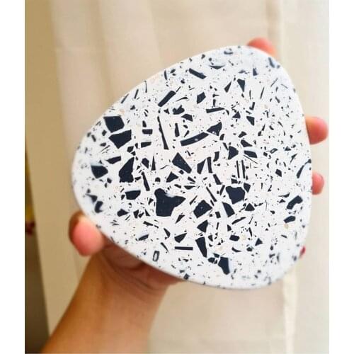 Terrazzo Coaster Concrete Mold Round Heart Shaped Cement Coaster Silicone Mold Handmade Coaster DIY
