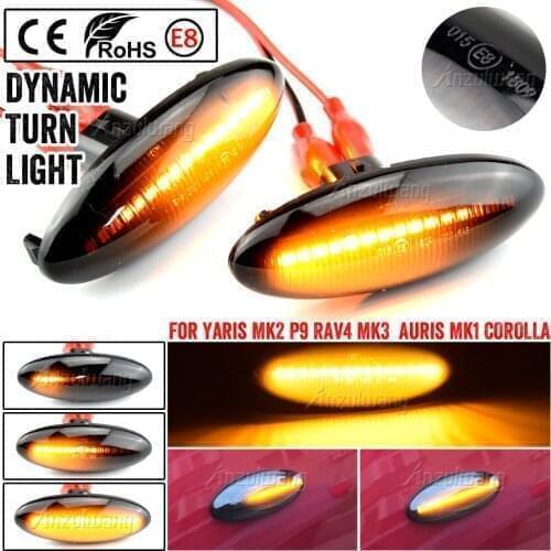 LED Flashing Lights Car Side Marker Lamp Lateral Turn Signals For Toyota COROLLA Yaris Mk2 P9 Auris Mk1 E15 RAV4 Mk3 ACA3 ALA3