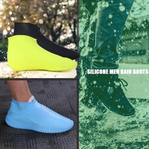 Waterproof Silicone Shoes Cover Non-Slip Men Rain Boots Shoes Protectors Washable anti-skid rain boots Unisex wear-resistant