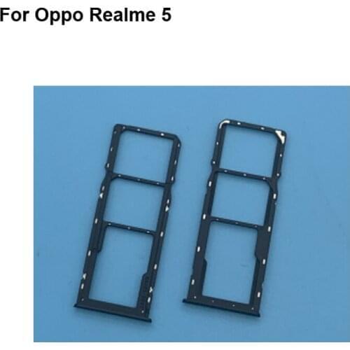 For Oppo Realme 5 New Tested Good Sim Card Holder Tray Card Slot For Oppo Real me 5 Sim Card Holder Replacement Realme5