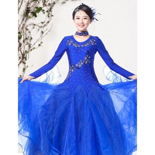 Adults Standard Ballroom Dress 2021 Modern Waltz Ballroom Dance Competition Dresses For Women Standard Dance Dress Fluffy Skirt