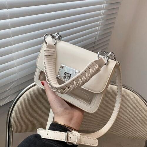 High Quality Ladies Summer New Small Square Bag 2021 Fashion Woven Hand Single Shoulder Bag Ladies Messenger Transparent Bag