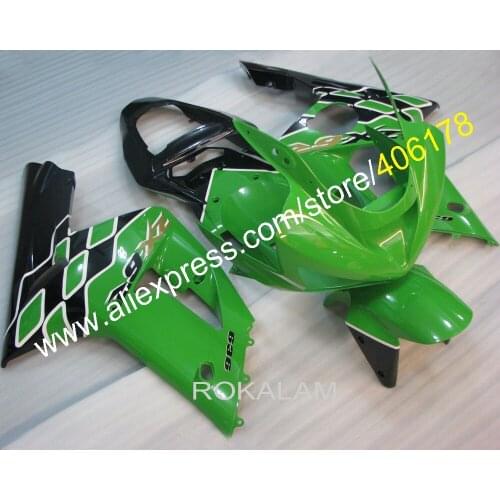 03 04 ZX-6R Bodywork Fairing ZX 6R For Kawasaki Ninja ZX6R 2003-2004 Green Bike Fairings (Injection Molding)