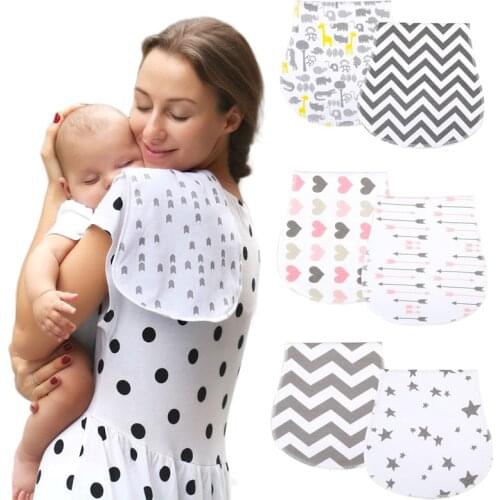 Baby Burping Cloth 2 Pack Set Bandana Accessories 100% Cotton Towel Reusable Absorbent Infant Stuff For Girl And Boy Baby Bibs