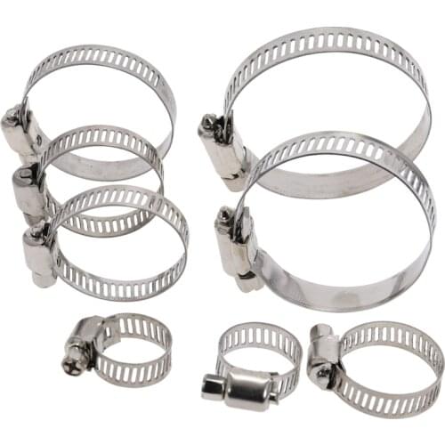 10pcs/lot High Quality Screw Worm Drive Hose Clamp 304 Stainless Steel Hose Hoop Pipe Clamp Clip
