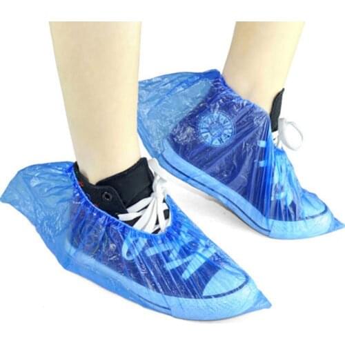 100pcs New Disposable Blue Hot 2020 Fashion Elastic Overshoe Carpet Protective Plastic Shoe Covers Disposable Popular Convenienc