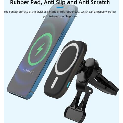 15W Magnetic Adsorbable Wireless Car Charger Air Vent Mount For IPhone 12 Pro Max Fast Charging Wireless Charge Car Phone Holder
