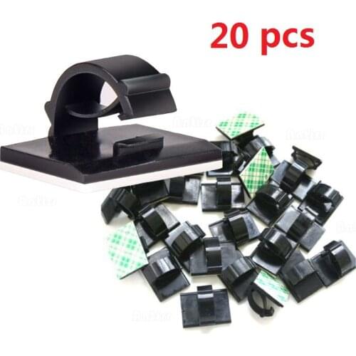 20pcs Adhesive Car Cable Winder Fastener Tie Fixer Organizer Charger Line Clasp Wire Cord Clip Wall Clamp Holder Management