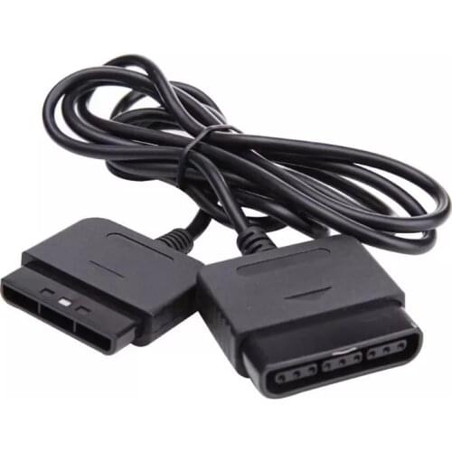 200 Pcs Power Adapter Extension Cable Gamepad Game Controller Extension Cable Cord for Sony Playstation PS1/PS2 Console Black