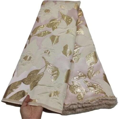 2021 Gold High Quality African Nigerian Tulle Lace Fabric Organza Embroidery Guipure Party Gown Dress Brocade Jacquard French