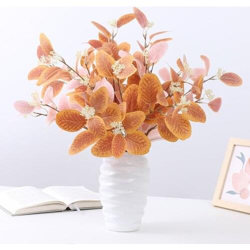 2021 Artificial Plants Eucalyptus Tree Leaf With Bud Home Decor Fake Plants Wedding Living Room Garden Decoration Accessories