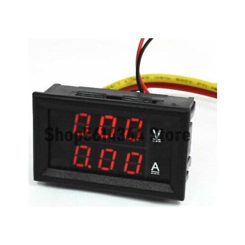 3-Digital Red LED Dual Display 0-100V/10A DC Voltage Current Meter Tester