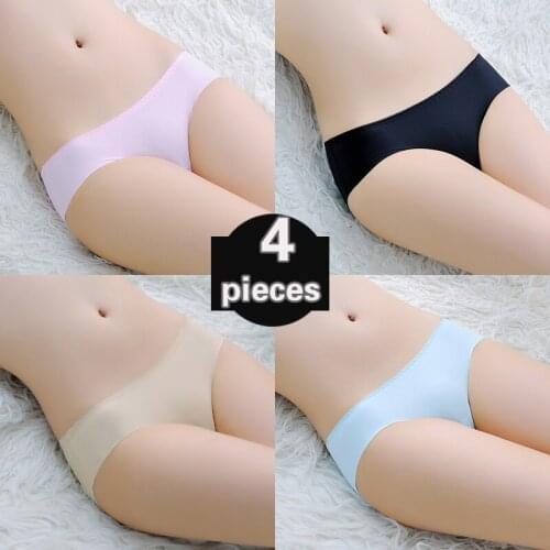 4 pcs Womens underpants Female underwear Sexy lingerie underpants Womens seamless underpants low waist summer thong