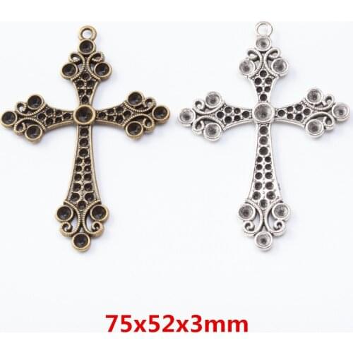 6 pieces of retro metal zinc alloy cross pendant for DIY handmade jewelry necklace making 7191
