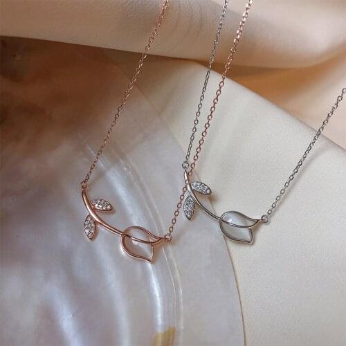 925 Sterling Silver Flower Charm Statement Pendant Necklace For Women Girls Female Clavicle Link Chain Jewelry dz170