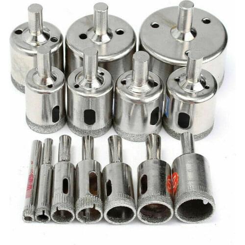 6-50mm 15 pcs/set Coated Diamond Drill Bit Set Ceramic Core Hole Saw Drilling Bits For Tile Marble Glass Opening Power Tools